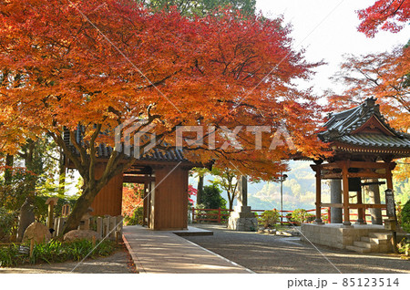 紅葉期の大興善寺「仁王門（山門）と鐘楼」 85123514