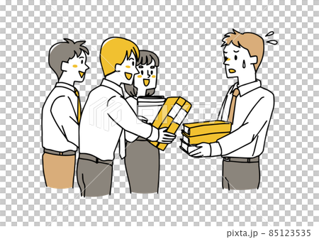 一個因被迫工作而陷入困境的人。因過度的業務任務而感到壓力。 85123535