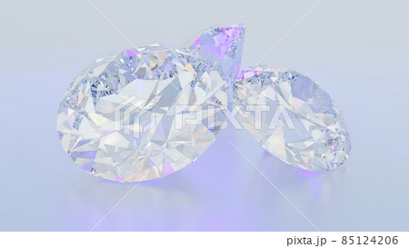 Diamonds on white close up, 3D rendering 85124206