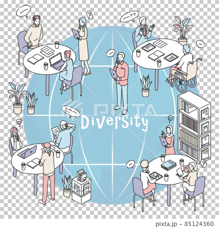 Diversity Image of people suffering from work 85124360