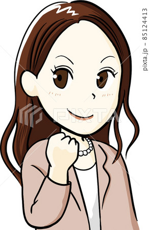 ガッツポーズの女性 ガッツポーズの女性 85124413