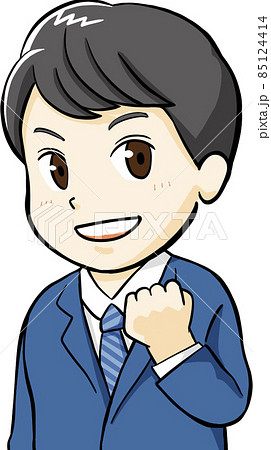 ガッツポーズの男性 ガッツポーズの男性 85124414