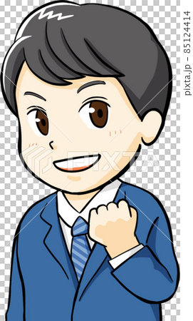 ガッツポーズの男性 ガッツポーズの男性 85124414