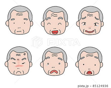 高齢者表情色々 85124936