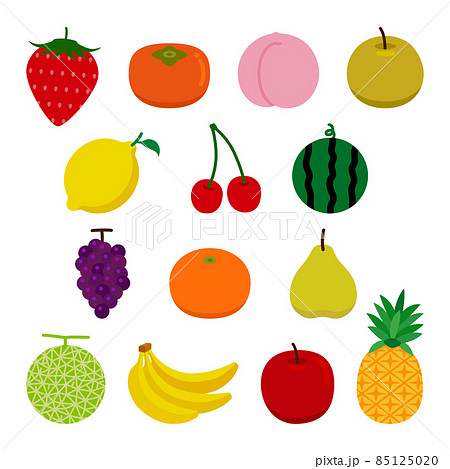 甘い 果物 野菜 アイコン セットのイラスト素材