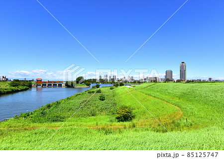 東京都、隅田川の風景 85125747