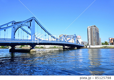 東京都、隅田川清洲橋付近の風景 85125798