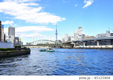 東京都、隅田川の風景 85125808
