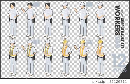 插圖集“WORKERS 06R” 12 分 工作服 工人制服 帶輪廓線 插圖集“WORKERS 06R” 12 分 工作服 工人制服 帶輪廓線 85126211