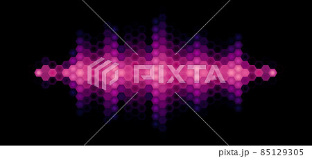 Audio or music shiny sound waveform with hexagonal filter Audio or music shiny sound waveform with hexagonal filter 85129305