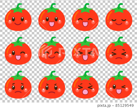 かわいいミニトマトの顔アイコンのイラスト素材 [85129549] - PIXTA