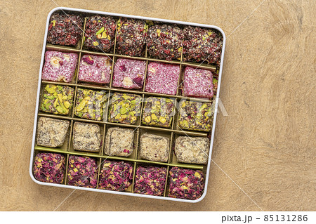 traditional Turkish delight - lokum dessert traditional Turkish delight - lokum dessert 85131286
