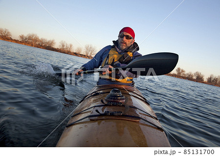 paddling workout in a sea kayak 85131700