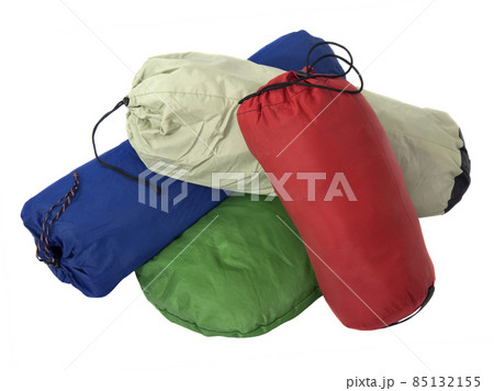 colorful bags with camping equipment 85132155