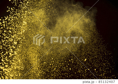 bright dust makeup powder dark background. High quality photo 85132407