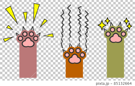 危険動物が鋭い爪を出して傷を付ける怖いイラスト 85132664