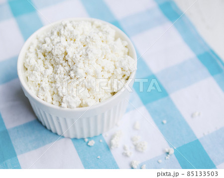dish full cottage cheese. High quality photo dish full cottage cheese. High quality photo 85133503