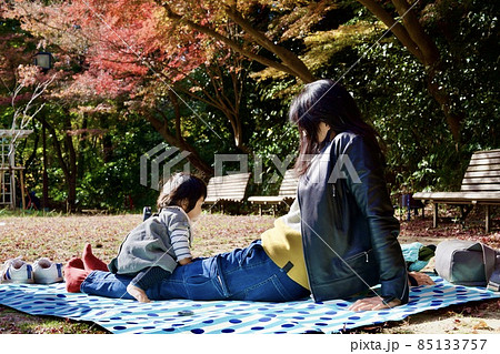 公園で遊ぶ親子のイメージ 公園で遊ぶ親子のイメージ 85133757