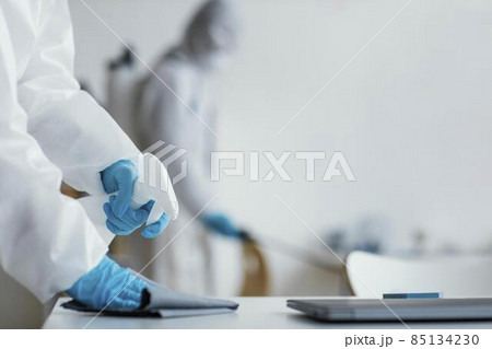 people disinfecting biohazard area. High quality photo 85134230