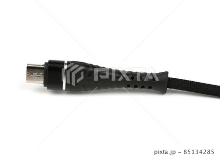 Closeup of an USB connector isolated on white. Closeup of an USB connector isolated on white. 85134285