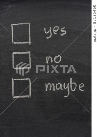 yes, no and maybe check boxes on blackboard 85135460