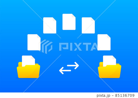 File transfer encrypted form. Concept for remote connection between two folders. Cloud concept based. Vector illustration. File transfer encrypted form. Concept for remote connection between two folders. Cloud concept based. Vector illustration. 85136709
