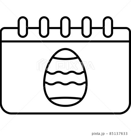 Calendar With Easter Egg Outline Icon Vector Calendar With Easter Egg Outline Icon Vector 85137633
