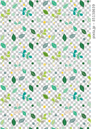 北欧風 シンプル葉っぱとドットパターン　縦 85138639