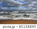 ロマンチック茨城（太平洋に寒気の風が吹き通った。まるで油絵の具を塗りたくったようだ。）東滑川海浜緑地 85138895