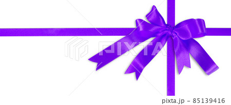 Shiny and satin ribbon. Merry christmas and happy new year greeting card. 85139416
