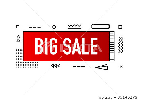 Big sale, geometry red banner on white background. Vector illustration. 85140279