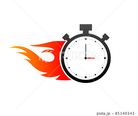 Fast delivery vector icon. Stopwatch with speed. Delivery sign. Vector illustration. 85140343