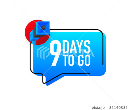 Megaphone with 9 days left. Speech bubble. Loudspeaker. Banner for business, marketing and advertising. Vector illustration. 85140385