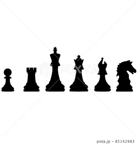 Chess simple icons collection on white background. Chess pieces sign. Chess game symbol. flat style.  85142983
