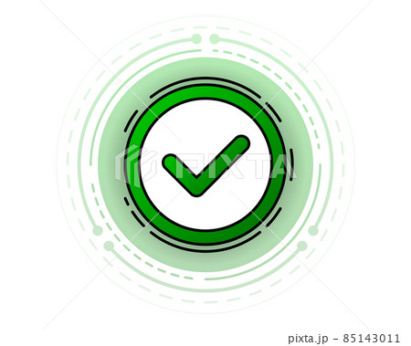 Approved green sign, yes, dos isolated on white background. Vector illustration. Approved green sign, yes, dos isolated on white background. Vector illustration. 85143011