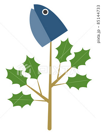 イワシ 節分 ヒイラギ アイコンのイラスト素材