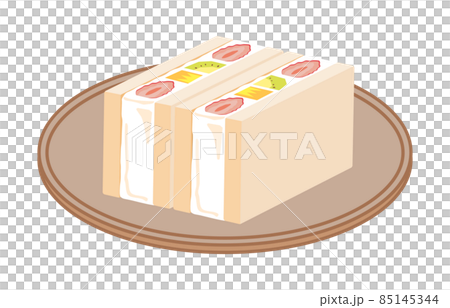 Fruit sandwich strawberry + kiwi + pine divided into two squares Fruit sandwich strawberry + kiwi + pine divided into two squares 85145344