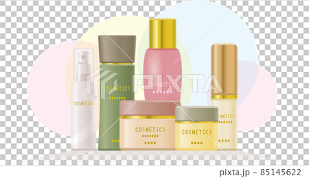 化粧品が並んでいるイメージイラスト(コスメティック) 化粧品が並んでいるイメージイラスト(コスメティック) 85145622