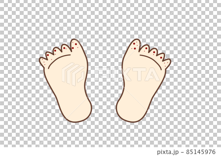 イラスト素材：手足口病になった足の指 85145976