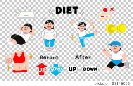 Female set working on a diet (hand-painted color) 85146096