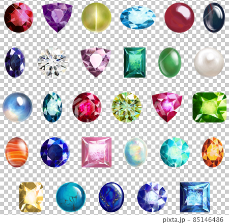 2021年追加・改訂版　誕生月の宝石・誕生石のセット　ベクター素材 85146486