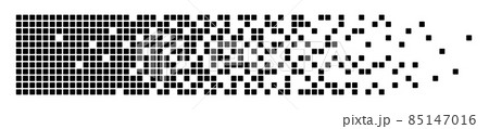 Pixel disintegration background. Decay effect. Dispersed dotted pattern. Concept of disintegration. Abstract pixel mosaic texture with simple square particles. Vector illustration on white background 85147016