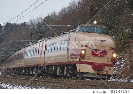 北陸本線　津幡－倶利伽羅　JR西日本　489系　H02編成（金沢）　はくたか 85147154