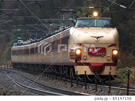 北陸本線　津幡－倶利伽羅　JR西日本　489系　H02編成（金沢）　はくたか 85147156