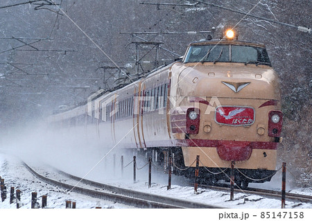 北陸本線　津幡－倶利伽羅　JR西日本　489系　H02編成（金沢）　はくたか 85147158