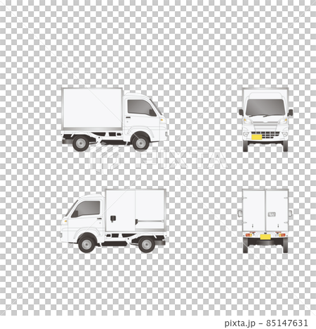 Light truck panel van illustration three-sided drawing company car 85147631