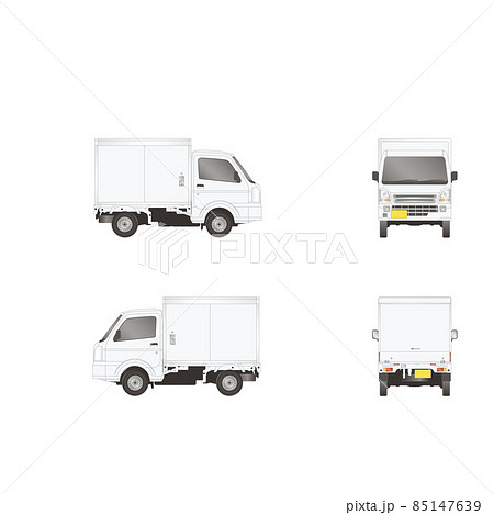 軽トラック パネルバン イラスト 三面図 社用車 85147639