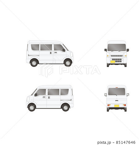 軽バン イラスト 三面図 社用車 85147646
