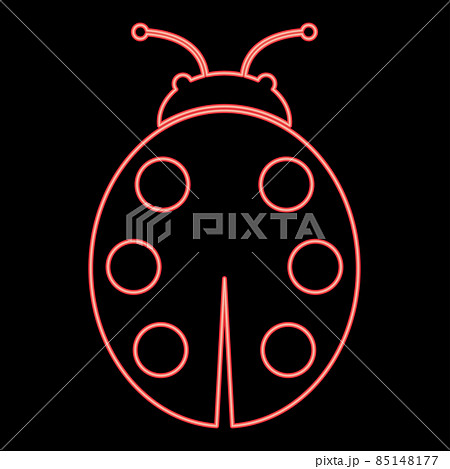 Neon ladybird red color vector illustration image flat style Neon ladybird red color vector illustration image flat style 85148177