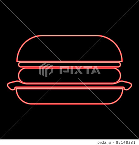 Neon burger red color vector illustration image flat style Neon burger red color vector illustration image flat style 85148331